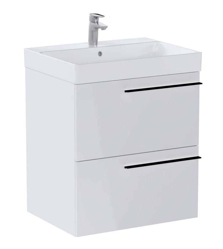 Roca Ella Zestaw łazienkowy Unik (szafka+umywalka) biały połysk 60 cm (A851910806)